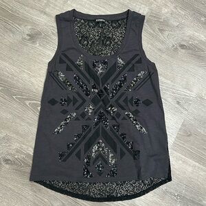 Express Lace & Sequins Top